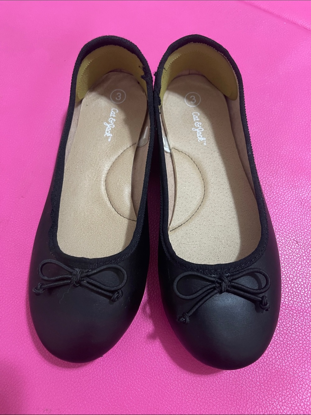 Cat & Jack Black Ballet Flats with Bow - Kids